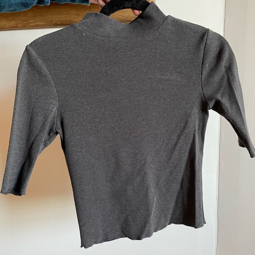 Zara cropped quarter sleeve turtleneck